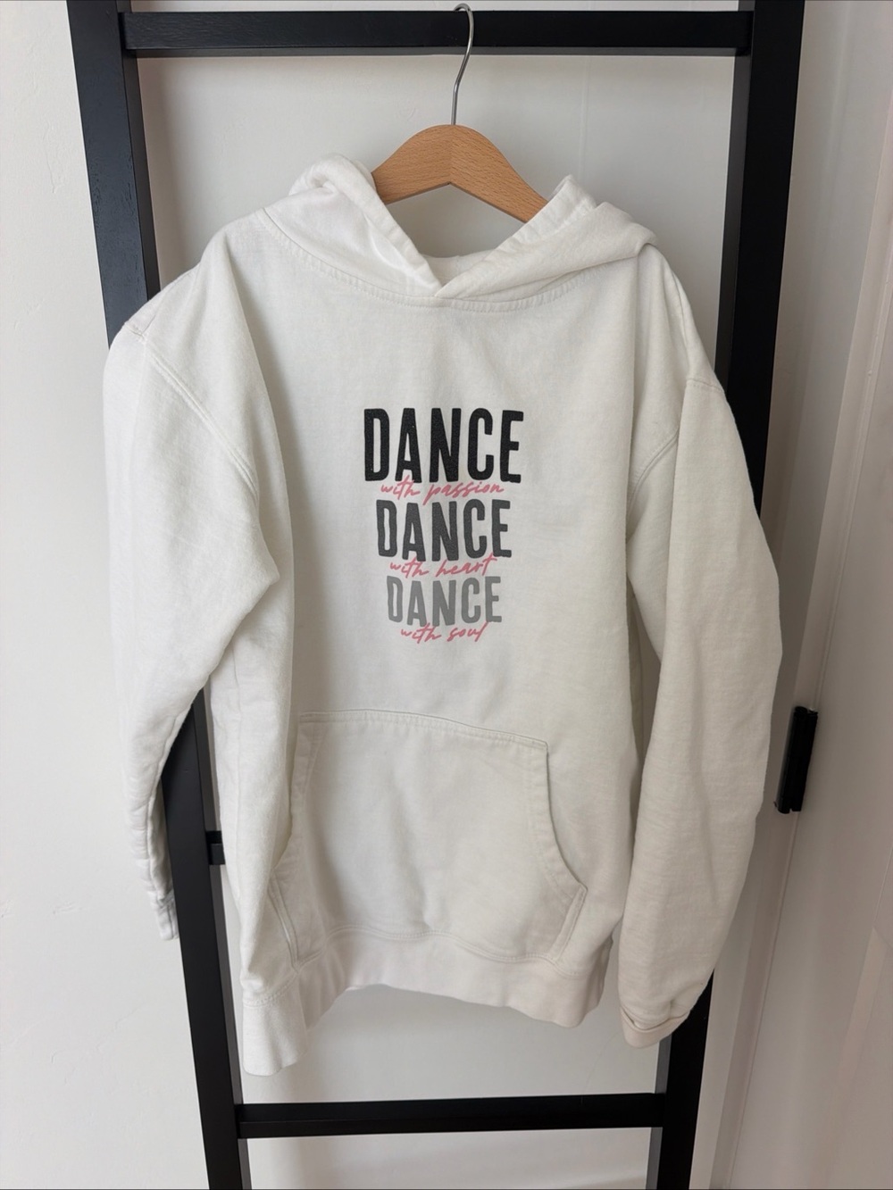 Kids White 'Dance' Graphic Hoodie Sweatshirt